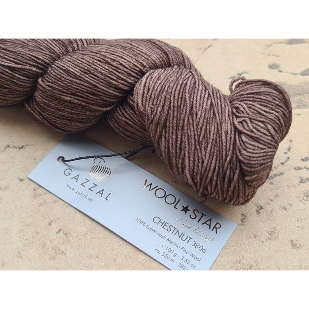 WOOL STAR Gazzal- 100% Superwash Merino Fine Wool, 100 gr/ 350m, Nr 3806