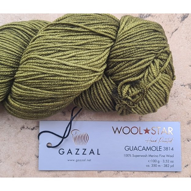 WOOL STAR Gazzal- 100% Superwash Merino Fine Wool, 100 gr/ 350m, Nr 3814