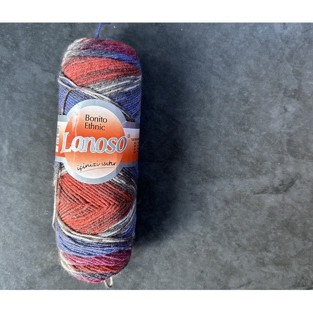 BONITO ETHNIC lanoso- 49% wool, 51% acrylic, 100gr/ 300m, Nr 1208