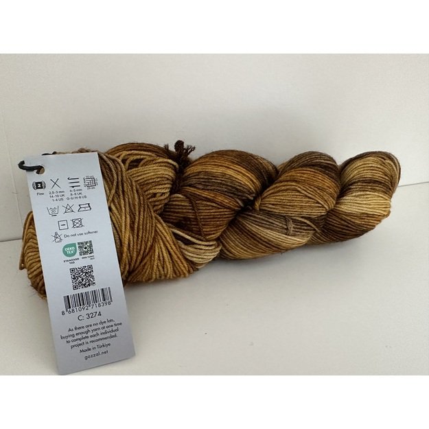 HAPPY FEET Gazzal- 75% Superwash Merino Wool, 25% Polyamide, 100gr/ 330m, Nr 3274