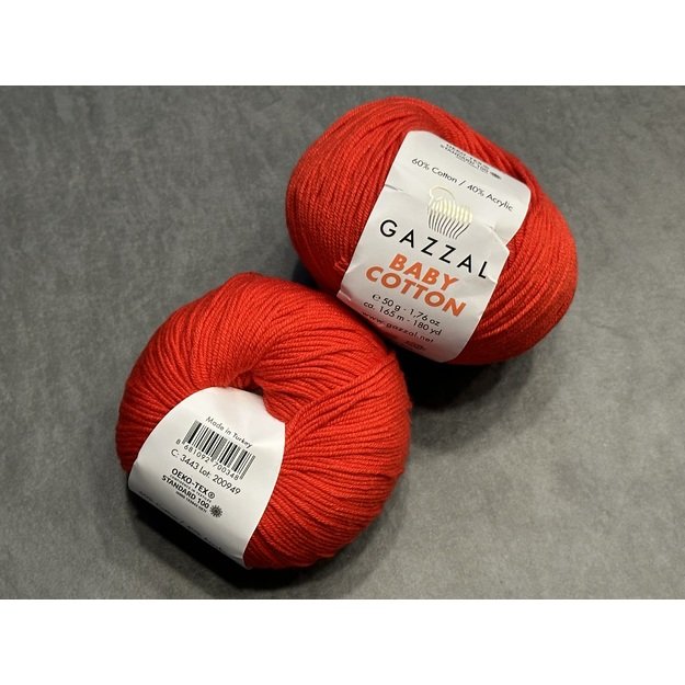 BABY COTTON Gazzal- 60% cotton, 40% acrylic, 50gr/ 165m, Nr 3443