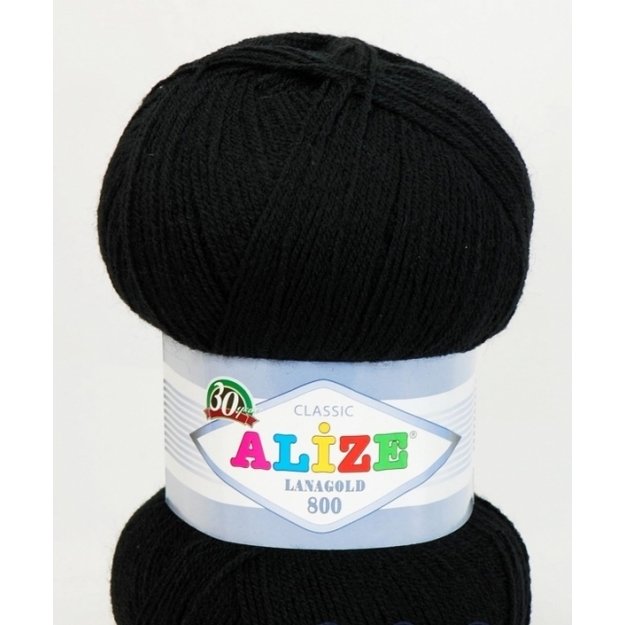 LANAGOLD 800 Alize- 51% acrylic, 49% wool, 100gr/ 800m, Nr 60