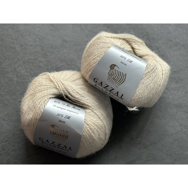 EXCLUSIVE Gazzal- 40% 19Mic merino, 10% kid mohair, 50% mulberry silk, 25gr/ 190m, Nr 9904