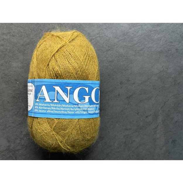 Angora2- 50% Mohair (moheris), 30% Acrylic ( akrilanas), 20% Virgin wool (jauna vilna), 100gr/ 750m, Nr 402