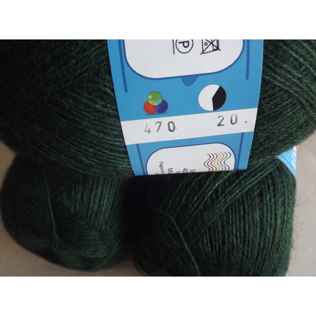 Angora2- 50% Mohair (moheris), 30% Acrylic ( akrilanas), 20% Virgin wool (jauna vilna), 100gr/ 750m, Nr 470