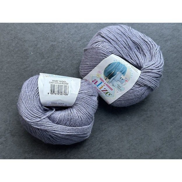 BABY WOOL Alize- 40% Wool, 40% Acrylic, 20% Bamboo, 50gr/ 175m, Nr 119