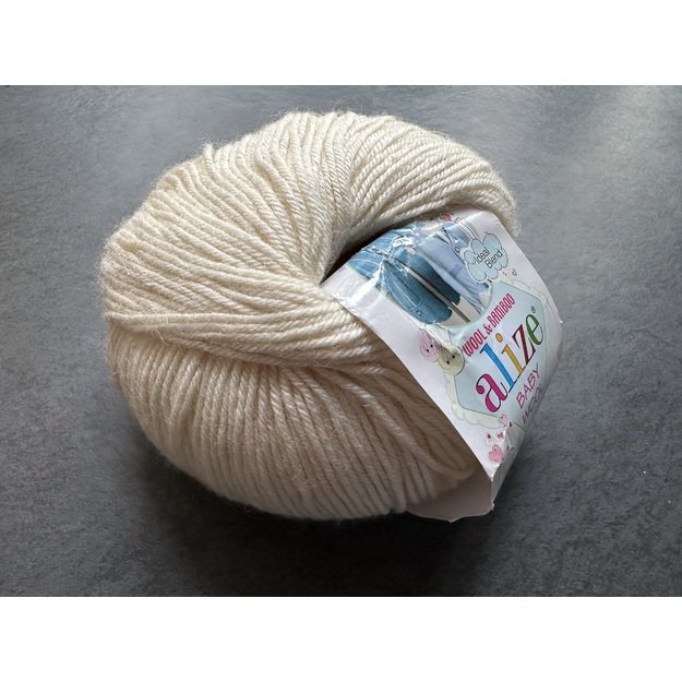 BABY WOOL Alize- 40% Wool, 40% Acrylic, 20% Bamboo, 50gr/ 175m, Nr 01