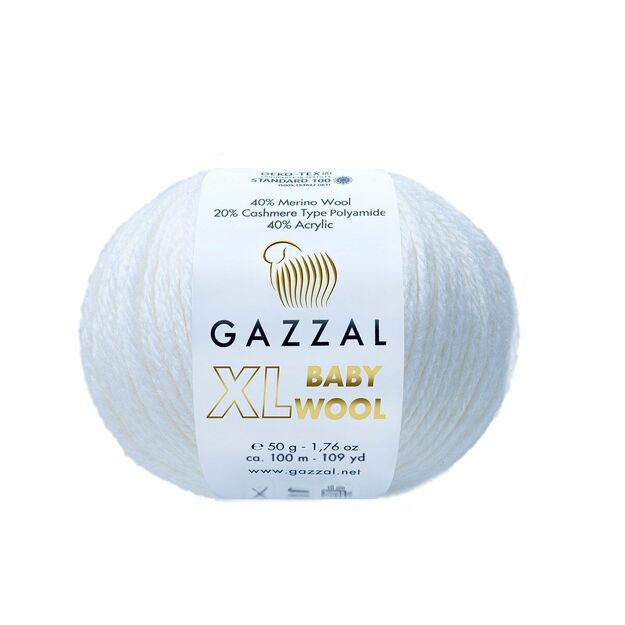 BABY WOOL XL Gazzal - 40% Acrylic,  20% Cashmere PA , 40% Lana Merino, 50 gr/ 100m, Nr 801