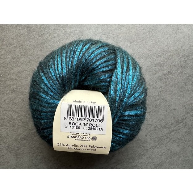 ROCK N ROLL- 9% merino wool, 21% acryli, 70% polyamide, 50gr/ 115m, Nr 13185