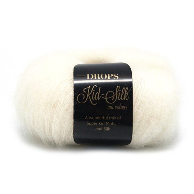 KID SILK Drops- 75% Moheris, 25% Šilkas,  25 g / apie 210 metrų, Nr 01