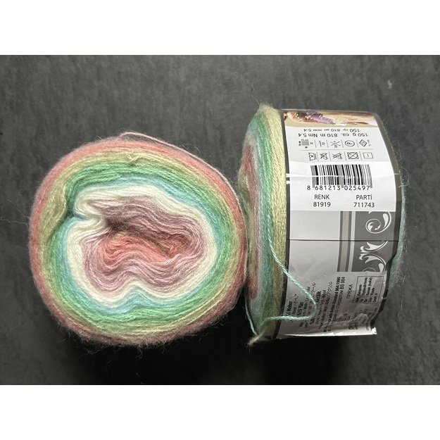 ANGORA LUKS Color Nako- 5% moher, 15% wool, 80% premium akrilik, 150 gr/ 810m, Nr 81919