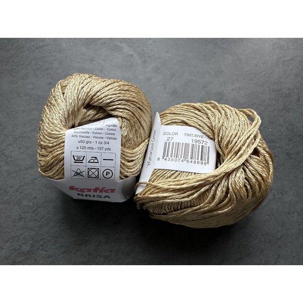 BRISA- 60% mercerized Cotton, 40% viscose, 50gr/ 125m, Nr 27