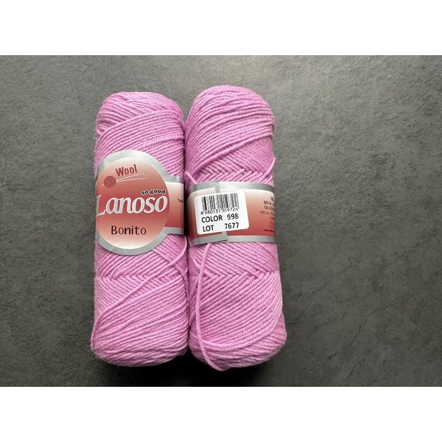 BONITO lanoso- 49% wool, 51% acrylic, 100gr/ 300m, Nr 998