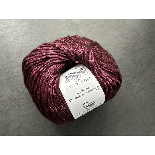 SISLEY- 58% Australijos merino vilna, 42% viskozė, 50 g./ 105 m, Nr 5726 2