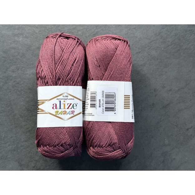 BAHAR Alize- 100% Cotton Mercerized (merserizuota medvilnė), 100gr/ 260m, Nr 470 1