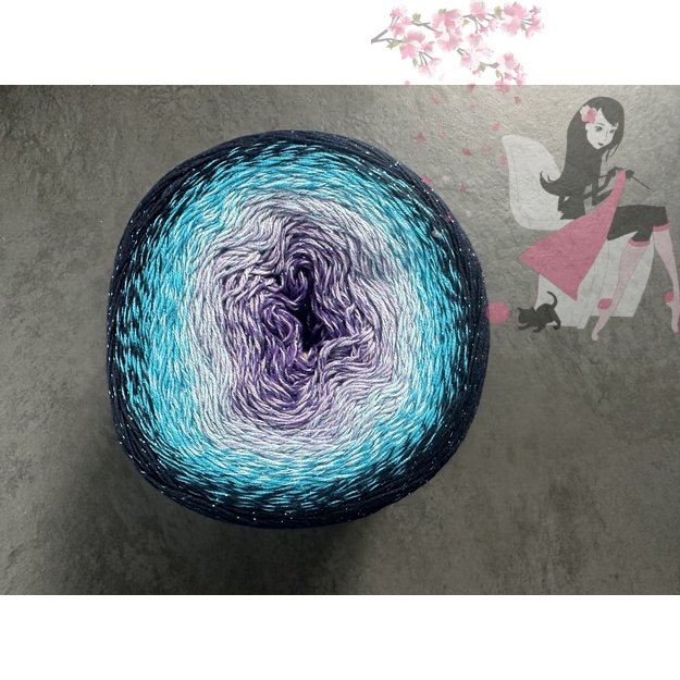 FLOWERS MOONLIGHT YarnArt- 53% cotton, 43% polyacril, 4% metallic polyester, 260gr/ 1000m, Nr 3254