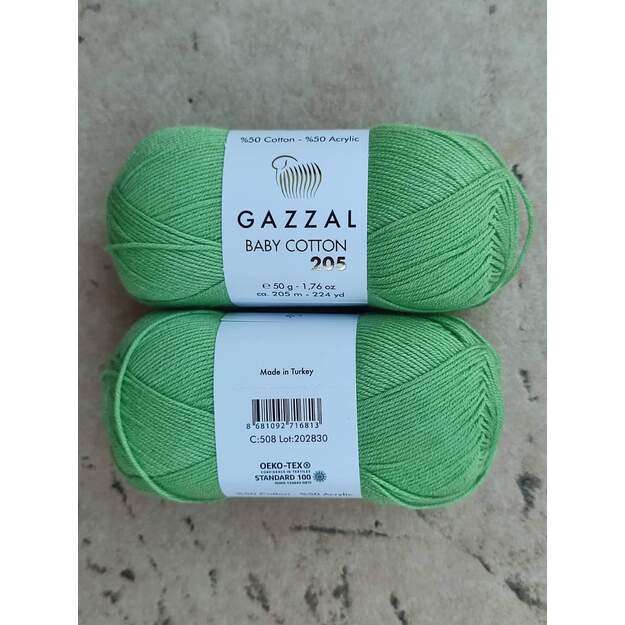 BABY COTTON 205 Gazzal- 50% cotton, 50% acrylic, 50 gr/ 205m, Nr 508