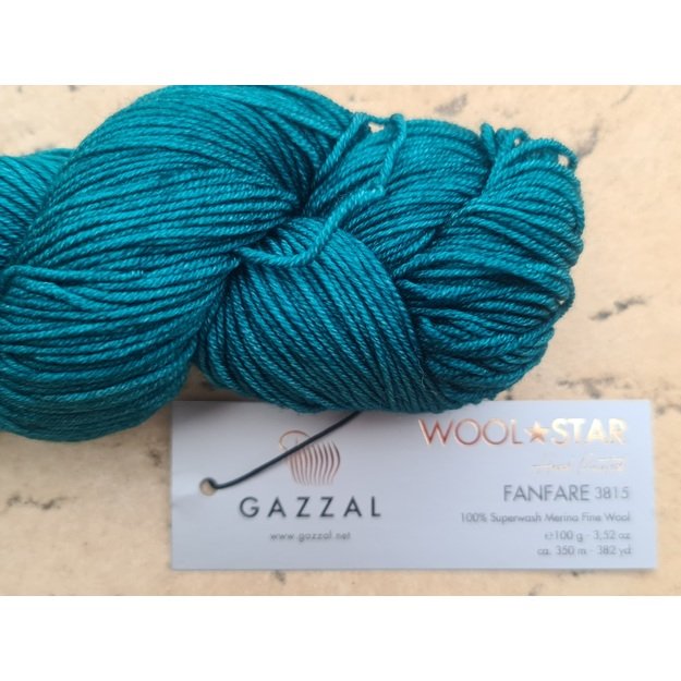 WOOL STAR Gazzal- 100% Superwash Merino Fine Wool, 100 gr/ 350m, Nr 3815