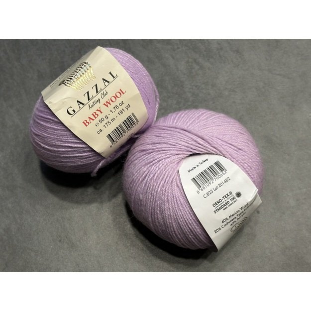 BABY WOOL Gazzal- 40% acrylic, 20% cashmere PA, 40% lana merino, 50gr/ 175m, Nr 823