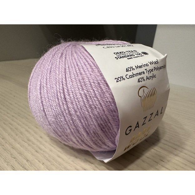 BABY WOOL Gazzal- 40% acrylic, 20% cashmere PA, 40% lana merino, 50gr/ 175m, Nr 823