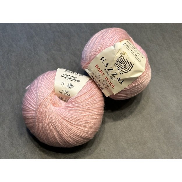 BABY WOOL Gazzal- 40% acrylic, 20% cashmere PA, 40% lana merino, 50gr/ 175m, Nr 836