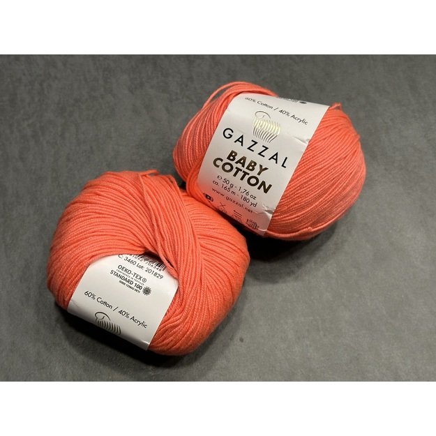 BABY COTTON Gazzal- 60% cotton, 40% acrylic, 50gr/ 165m, Nr 3460