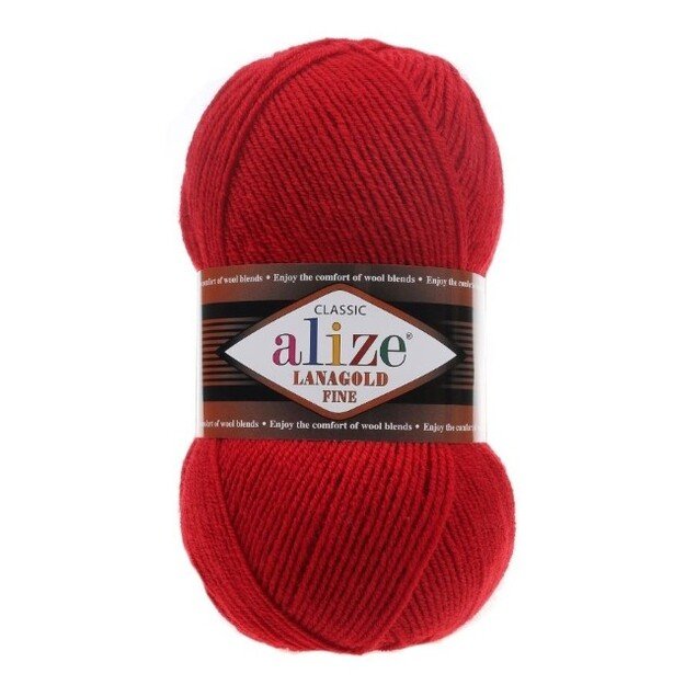 LANAGOLD FINE Alize- 51% acrylic, 49% wool, 100gr/ 390m, Nr 56