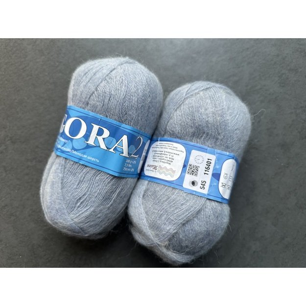 Angora2- 50% Mohair (moheris), 30% Acrylic ( akrilanas), 20% Virgin wool (jauna vilna), 100gr/ 750m, Nr 545