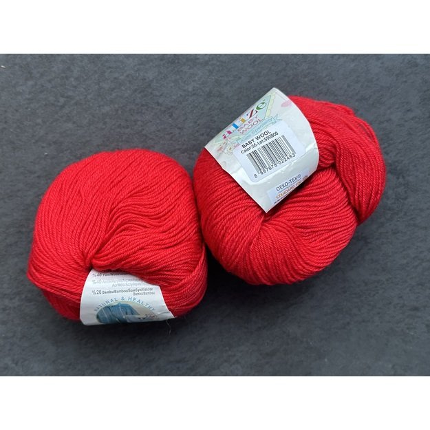 BABY WOOL Alize- 40% Wool, 40% Acrylic, 20% Bamboo, 50gr/ 175m, Nr 56