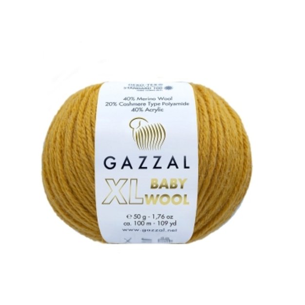 BABY WOOL XL Gazzal - 40% Acrylic,  20% Cashmere PA , 40% Lana Merino, 50 gr/ 100m, Nr 842