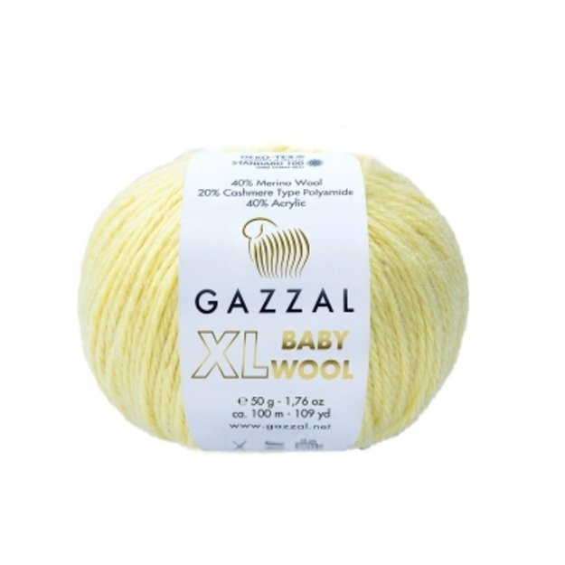BABY WOOL XL Gazzal - 40% Acrylic,  20% Cashmere PA , 40% Lana Merino, 50 gr/ 100m, Nr 833