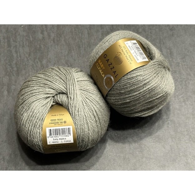 BABY ALPACA Gazzal- 45% Superwash Merino fine, 55% Baby alpaca, 50gr/ 160, Nr 46032