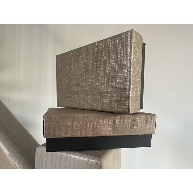 Dovanų dėžutė papuošalams- 50x80x25mm, juoda-kapučino