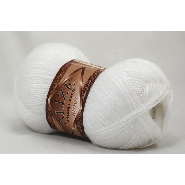 Angora Gold SIMLI Alize- 75% Acrylic, 20% Wool, 5% Metallic, 100 gr/ 500m. Nr 55