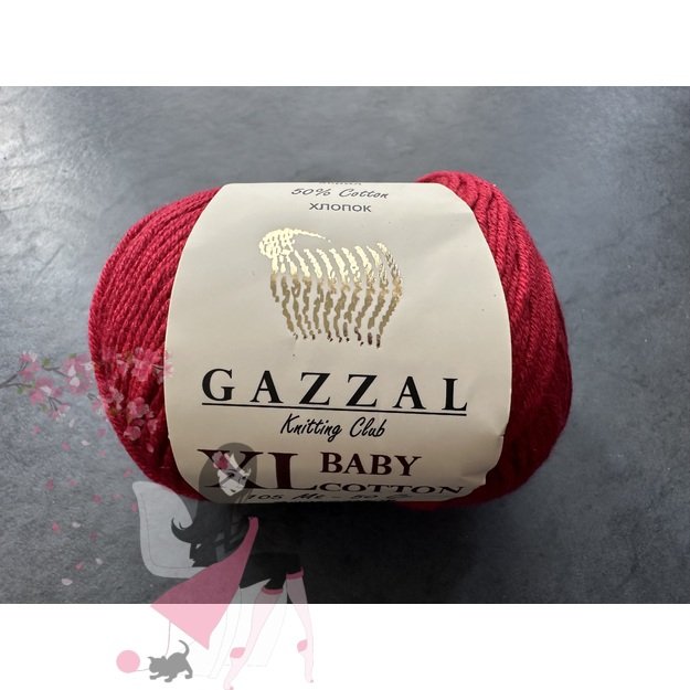 BABY COTTON XL Gazzal- 50% Cotton (medvilnė), 50% Acrylic (akrilas), 50 gr / 105 m, Nr 3439 3