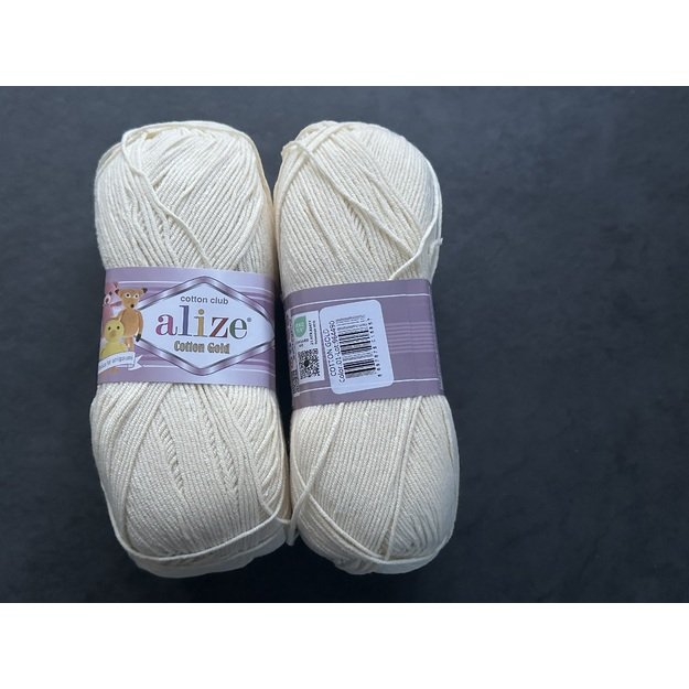 COTTON GOLD Alize- 55% Cotton, 45% Acrylic, 100gr/ 330m, Nr 01 1