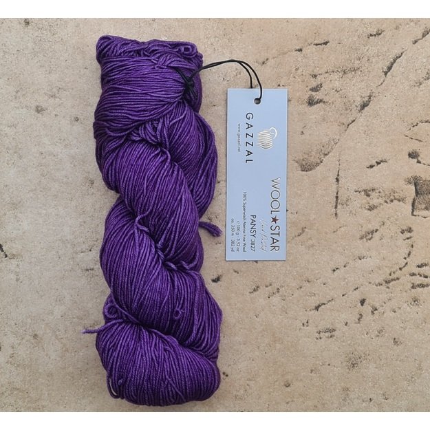 WOOL STAR Gazzal- 100% Superwash Merino Fine Wool, 100 gr/ 350m, Nr 3827