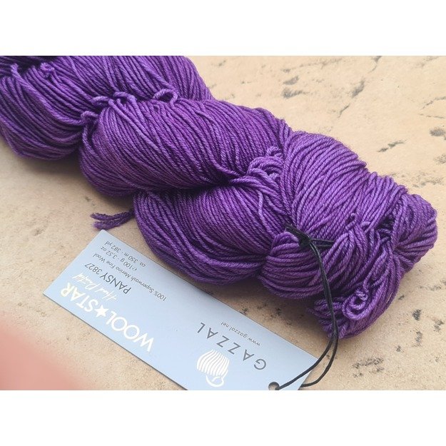 WOOL STAR Gazzal- 100% Superwash Merino Fine Wool, 100 gr/ 350m, Nr 3827