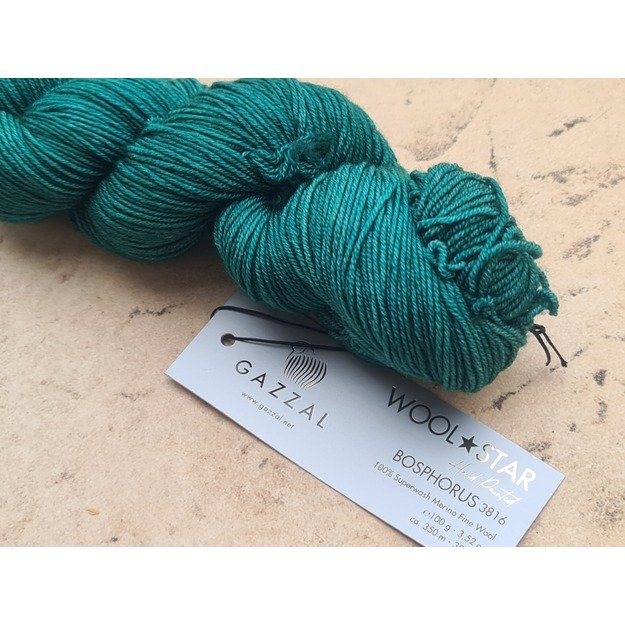 WOOL STAR Gazzal- 100% Superwash Merino Fine Wool, 100 gr/ 350m, Nr 3816