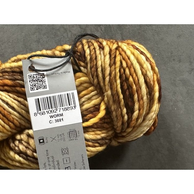 WORM Gazzal- 100% Superwash Merino Fine Wool, 150gr/ 120m, Nr 3881