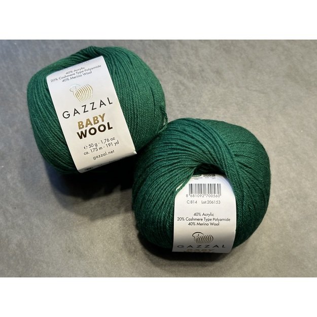 BABY WOOL Gazzal- 40% acrylic, 20% cashmere PA, 40% lana merino, 50gr/ 175m, Nr 814