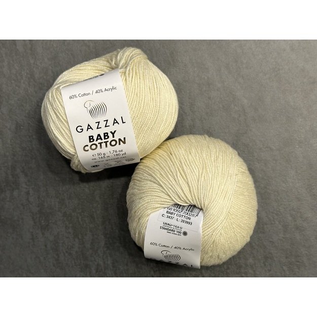 BABY COTTON Gazzal- 60% cotton, 40% acrylic, 50gr/ 165m, Nr 3437