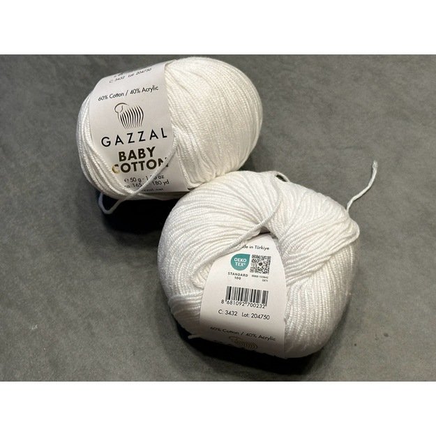 BABY COTTON Gazzal- 60% cotton, 40% acrylic, 50gr/ 165m, Nr 3432