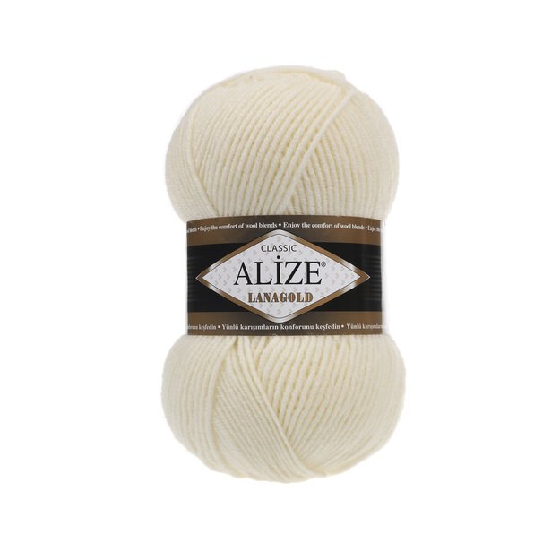 LANAGOLD classic Alize- 51% acrylic, 49% wool, 100gr/ 240m, Nr 01