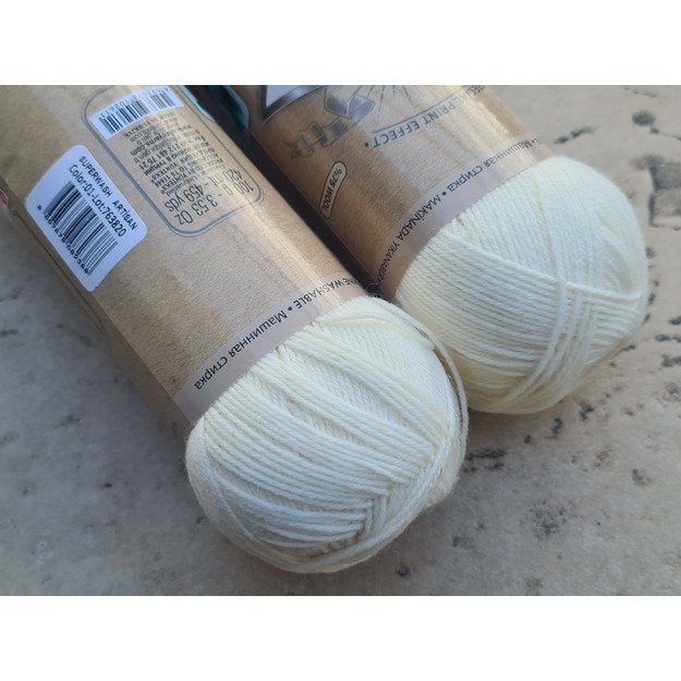 ARTISAN Superwash Alize- 75% SW Wool, 25% Polyamide, 100gr/ 420m, Nr 01
