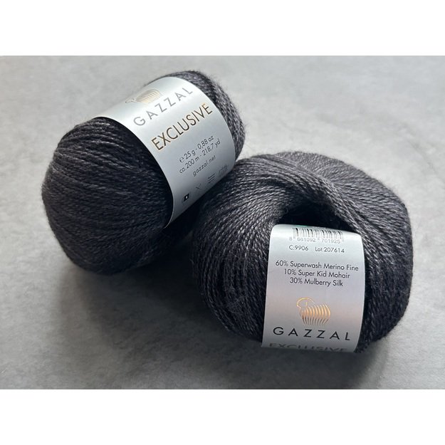 EXCLUSIVE Gazzal- 60% superwash merino fine, 10% super kid mohair, 30% mulberry silk, 25gr/ 200m, Nr 9906