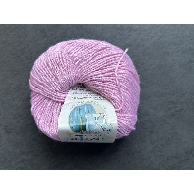 BABY WOOL Alize- 40% Wool, 40% Acrylic, 20% Bamboo, 50gr/ 175m, Nr 752