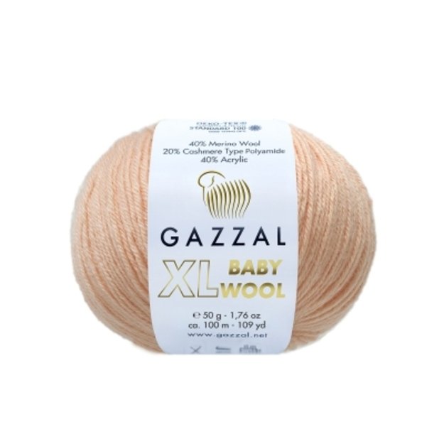 BABY WOOL XL Gazzal - 40% Acrylic,  20% Cashmere PA , 40% Lana Merino, 50 gr/ 100m, Nr 834