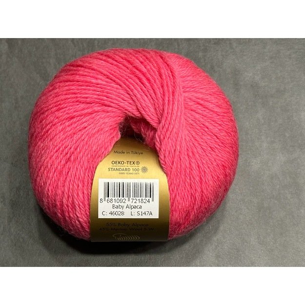 BABY ALPACA Gazzal- 45% Superwash Merino fine, 55% Baby alpaca, 50gr/ 160, Nr 46028