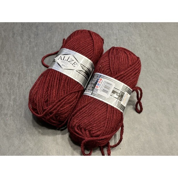 SUPERLANA MAXI Alize- 25% Wool , 75% Acrylic- 100 gr / 100 m, Nr 57